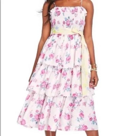 open lace back dress Pink x Loveshackfancy Strapless Lace Mini Dress EVERBLOOMING Pink / XL